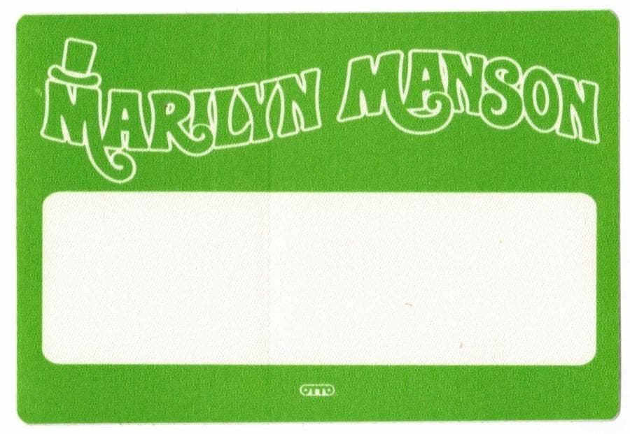 Marilyn Manson Green Cloth Backstage Pass. OTTO