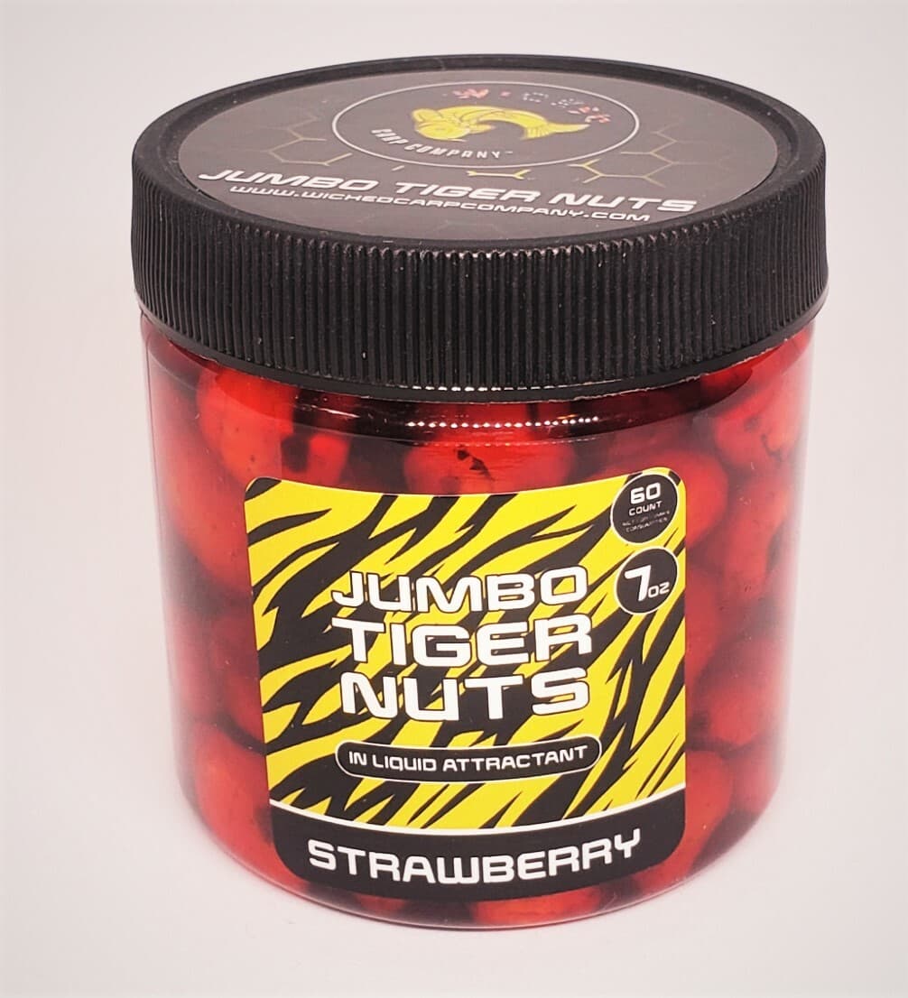 Jumbo Strawberry Tiger Nuts in Liquid | PVA Friendly Carp & Catfish Bait