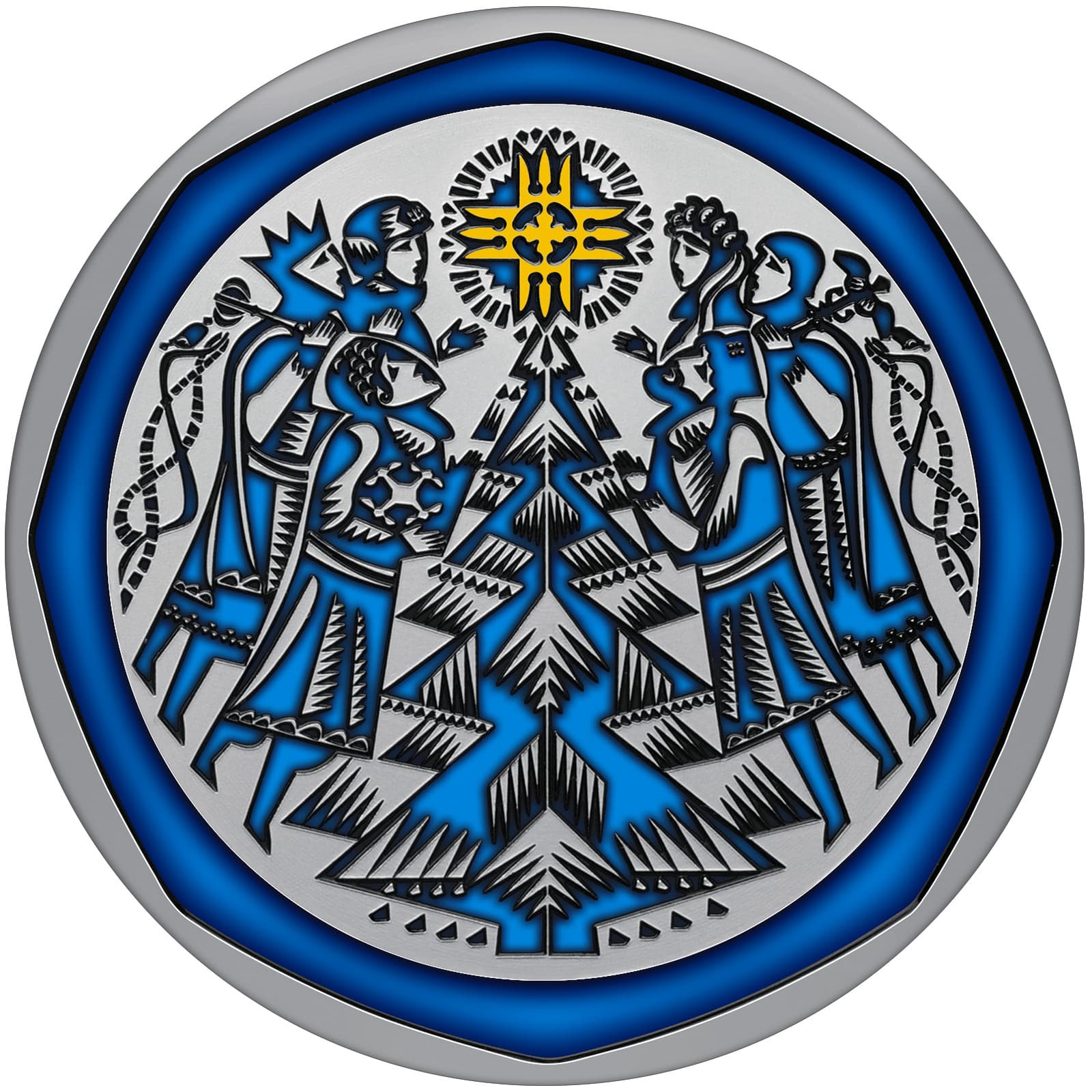 Ukraine 1 Oz Silver Coin - 2025 - Christmas Decoration - 10 Hryven