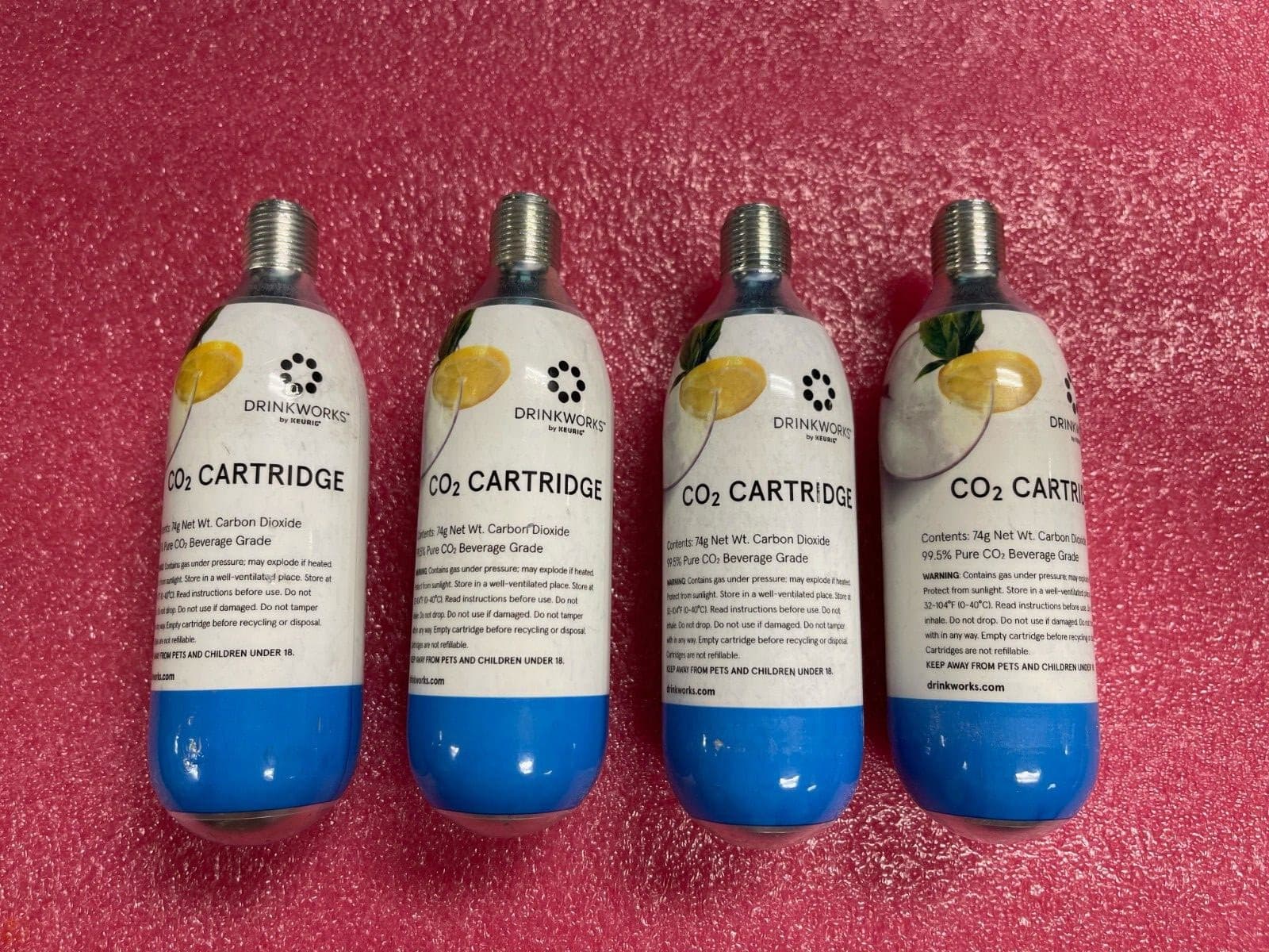 Lot of 4 Drinkworks by Keurig CO2 Replacement Cartridges 74g