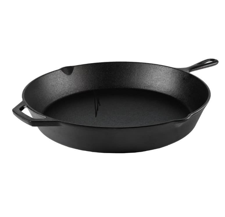 Ozark Trail 15" Pre-Seasoned Cast Iron Skillet with Handle and Lips