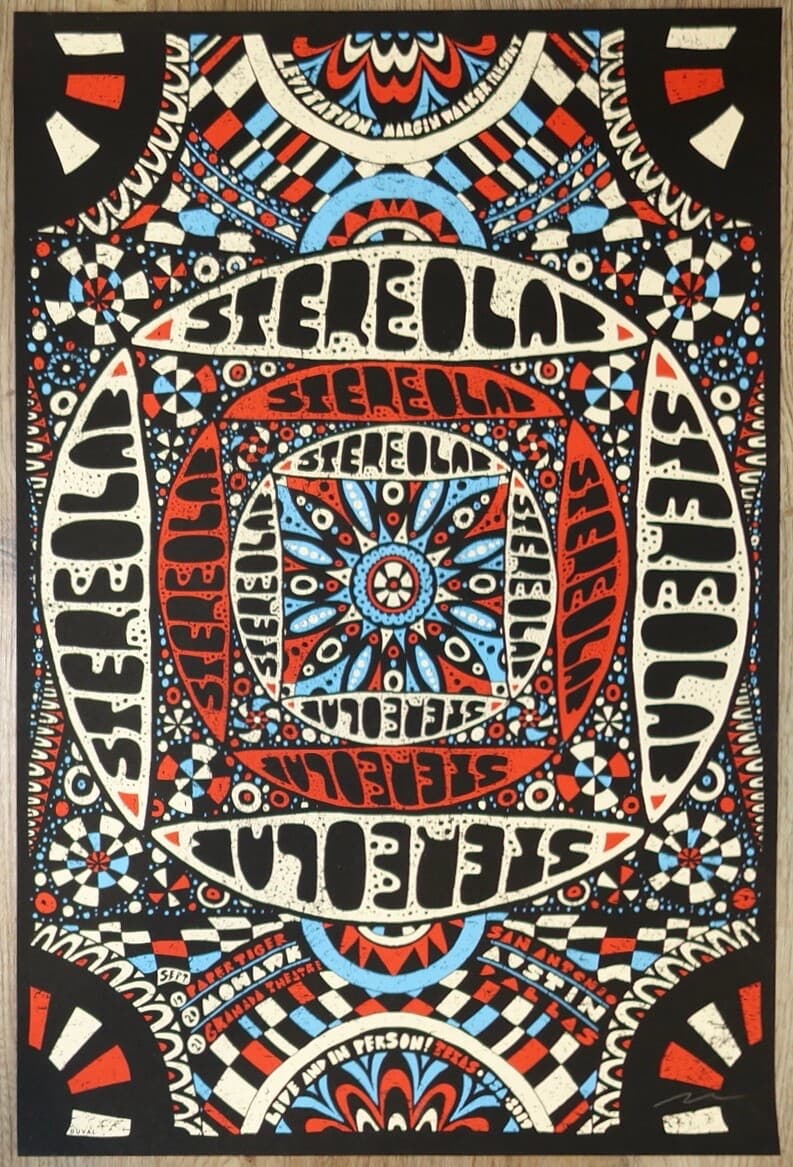 2019 Stereolab - Texas Run Silkscreen Concert Poster by Nate Duval