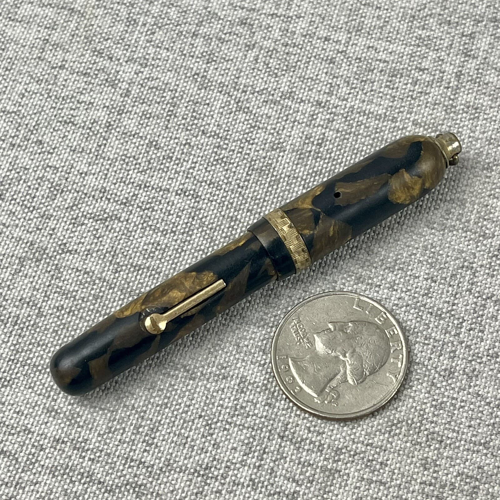 Ring Top Lever Fill Miniature Fountain Pen 14K Nib - For Restoration