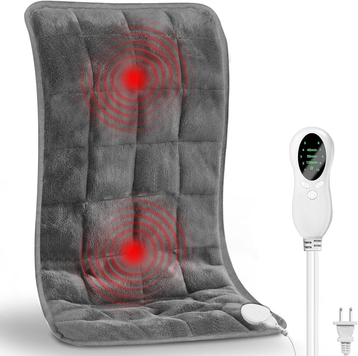 10 Heat Levels Weighted Heating Pad for Back 3Lbs for Neck and Shoulders