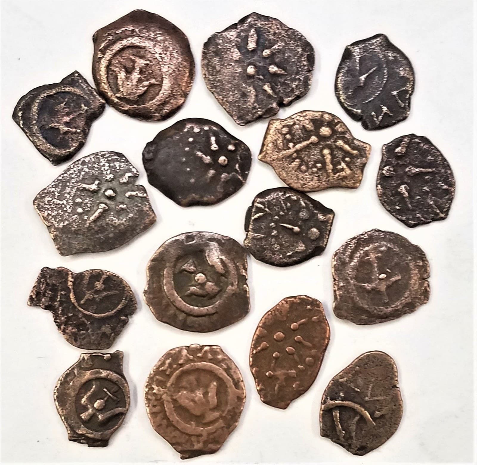 Two Unique Widow's Mite: Judean Prutah from the Hasmonean Dynasty - (SELECT)