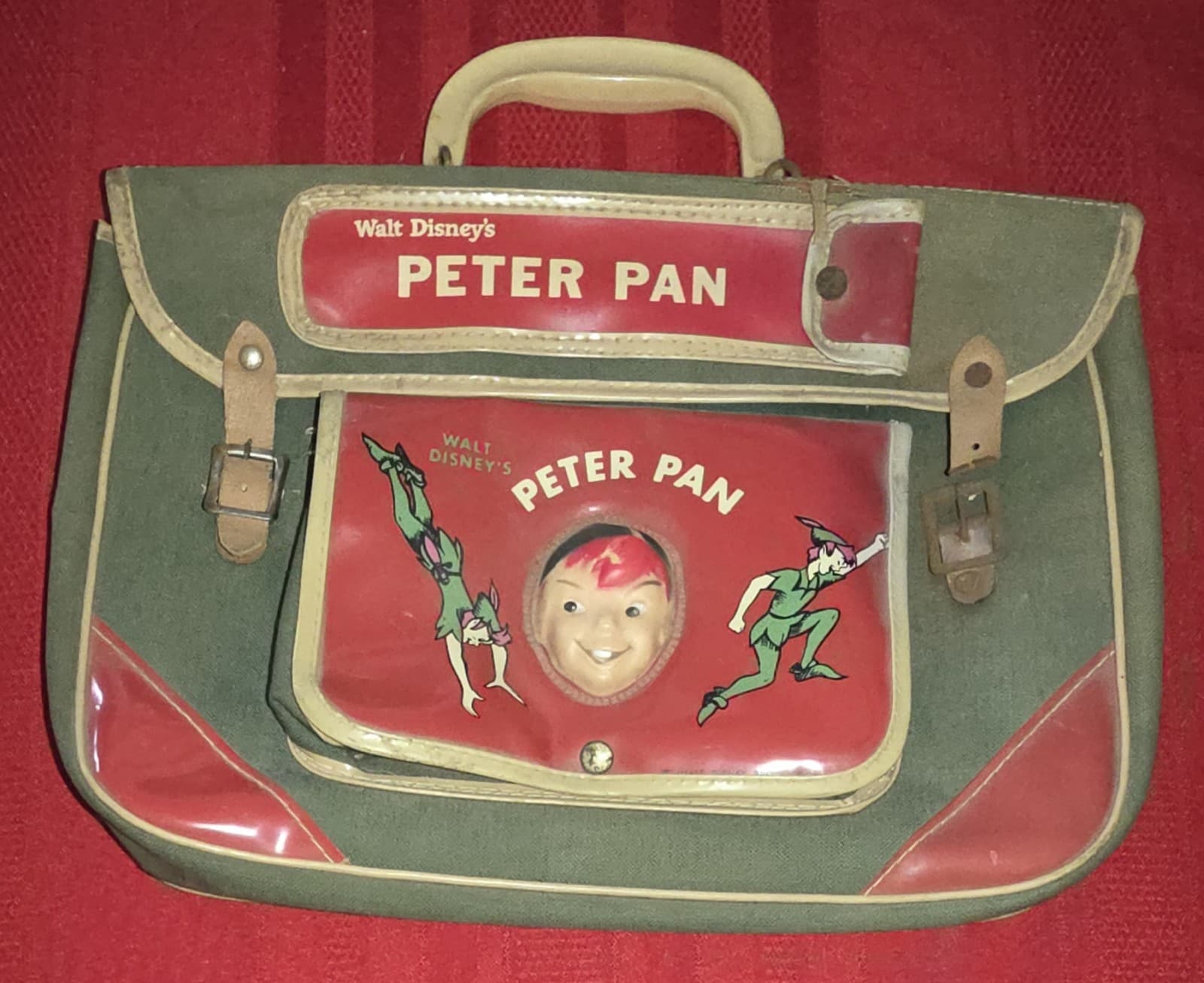 Vintage Disneyland Peter Pan book bag satchel Walt Disney Productions