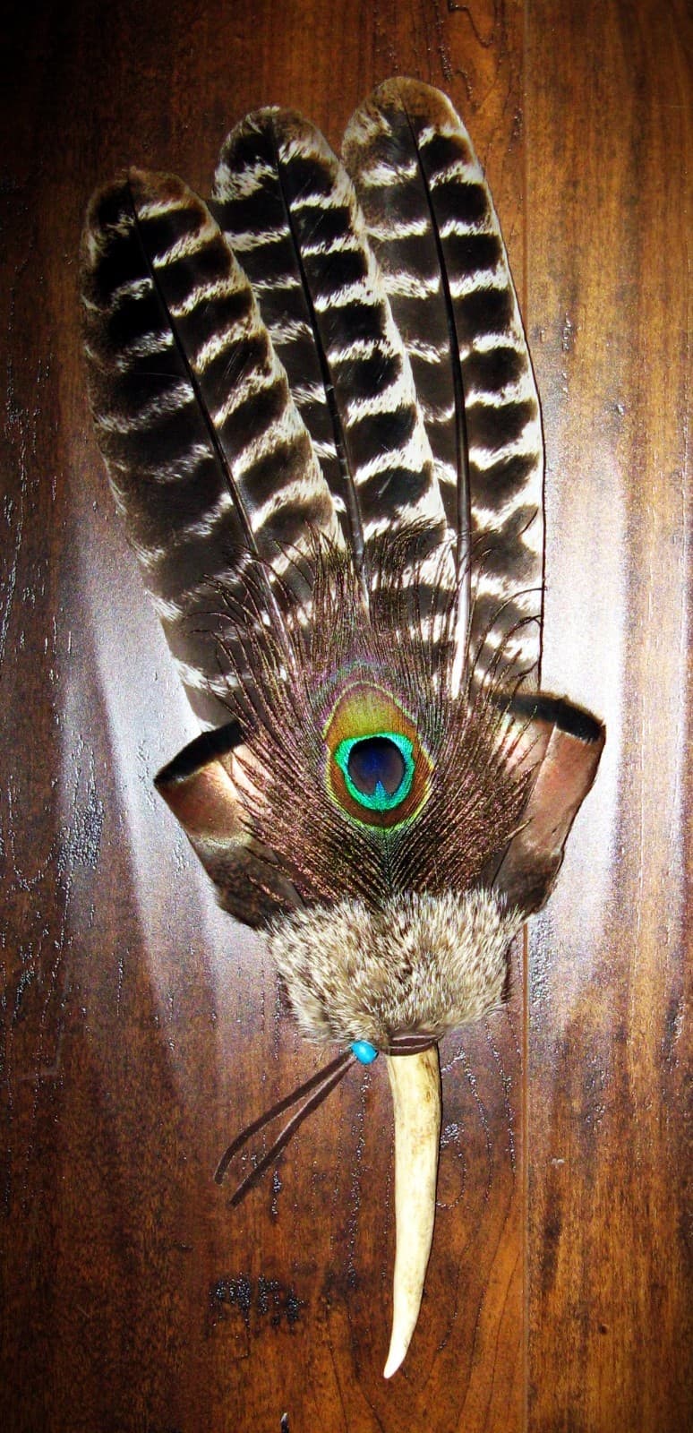 NATIVE AMERICAN TURKEY SMUDGE FAN FEATHERS CEREMONIAL PRAYER 18"