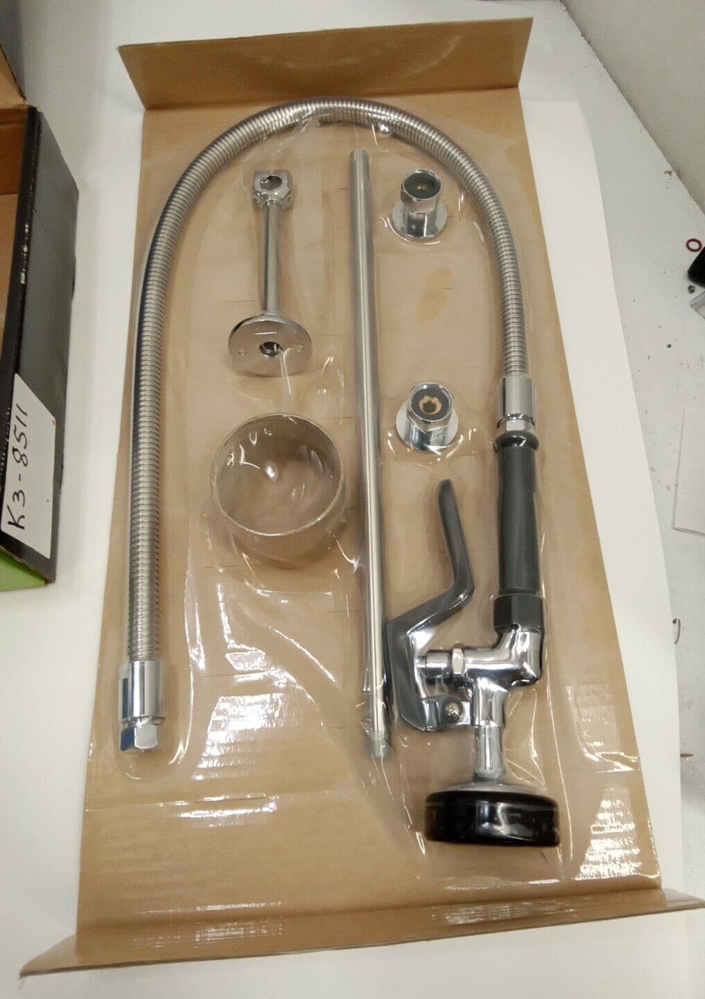 Regency 600PRW8X Wall-Mount Pre-Rinse Faucet w/ 8" Centers 1.15 GPM 44" SS Hose