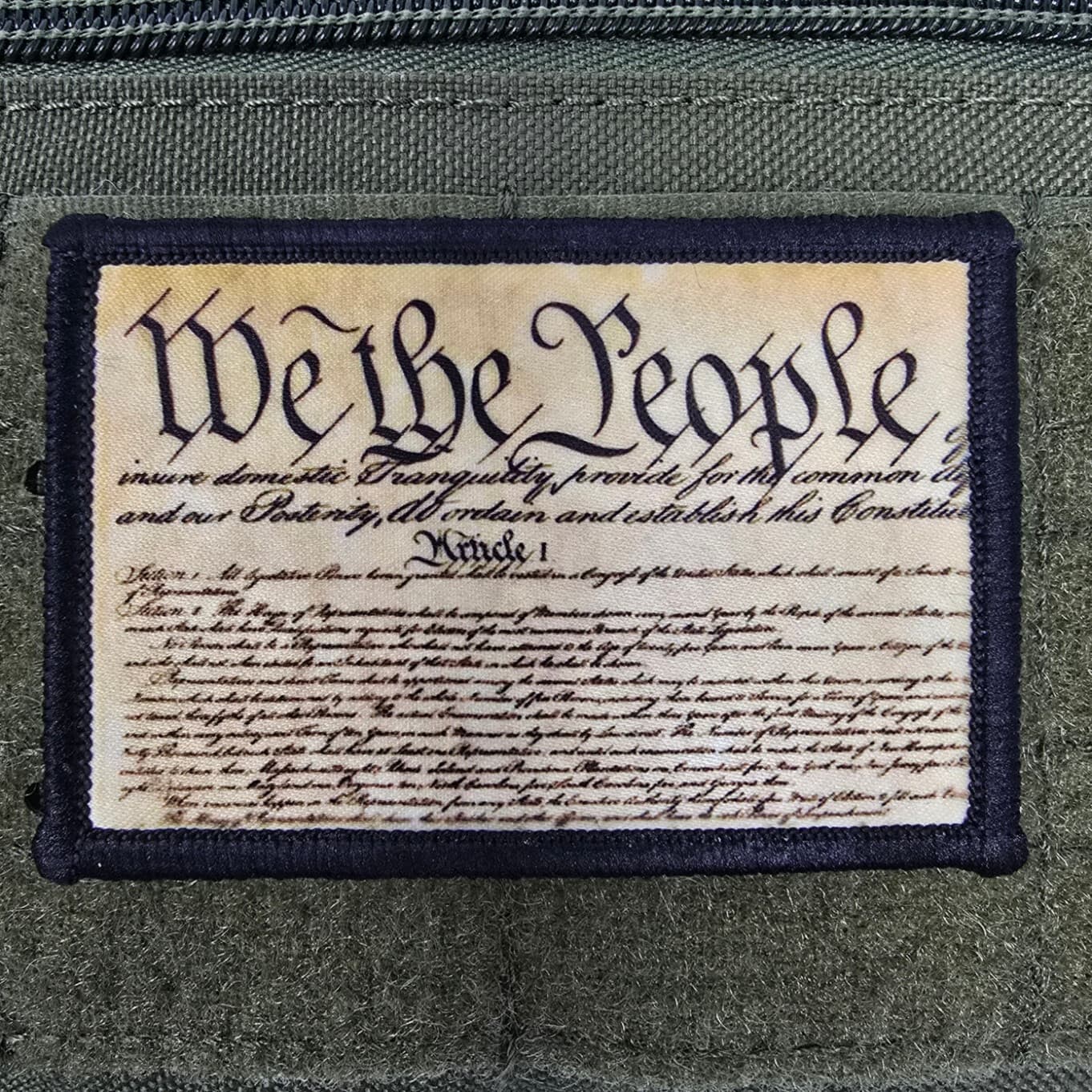 We The People Patch Constitution Moral Tactical Army USA Flag Hook & Loop