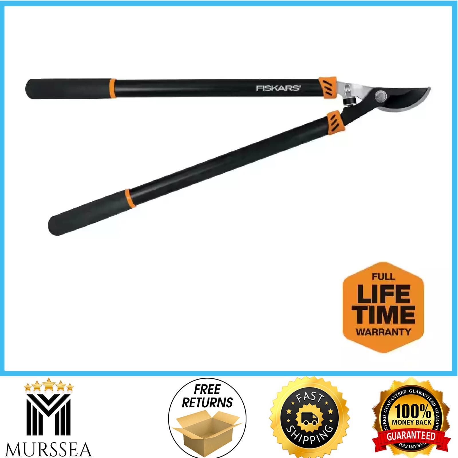 Heavy Duty Lopping Shears Steel Blade Bypass Lopper Non-Slip Telescope Handles