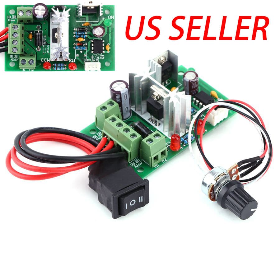 6V 12V 24V PWM DC Motor Speed Controller Reversible Switch Adjustable Governor