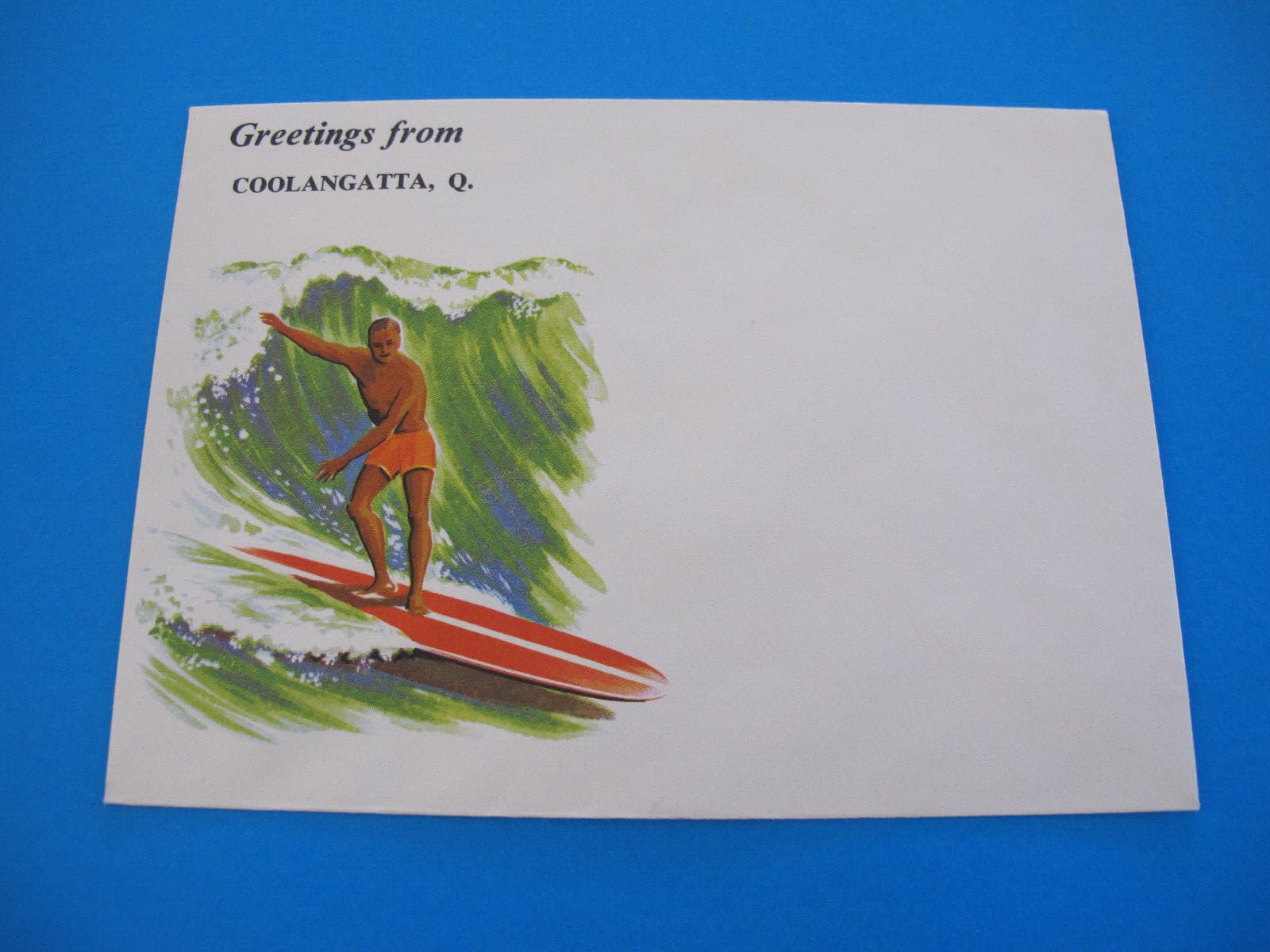 Surfing Longboard Greetings from Coolangatta Queensland Australia Tourism Cover