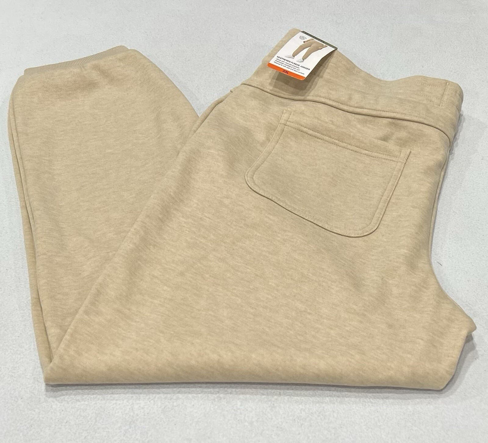 Mondetta Women's Heathered Fleece Jogger Pants, Irish Cream, Size XXL