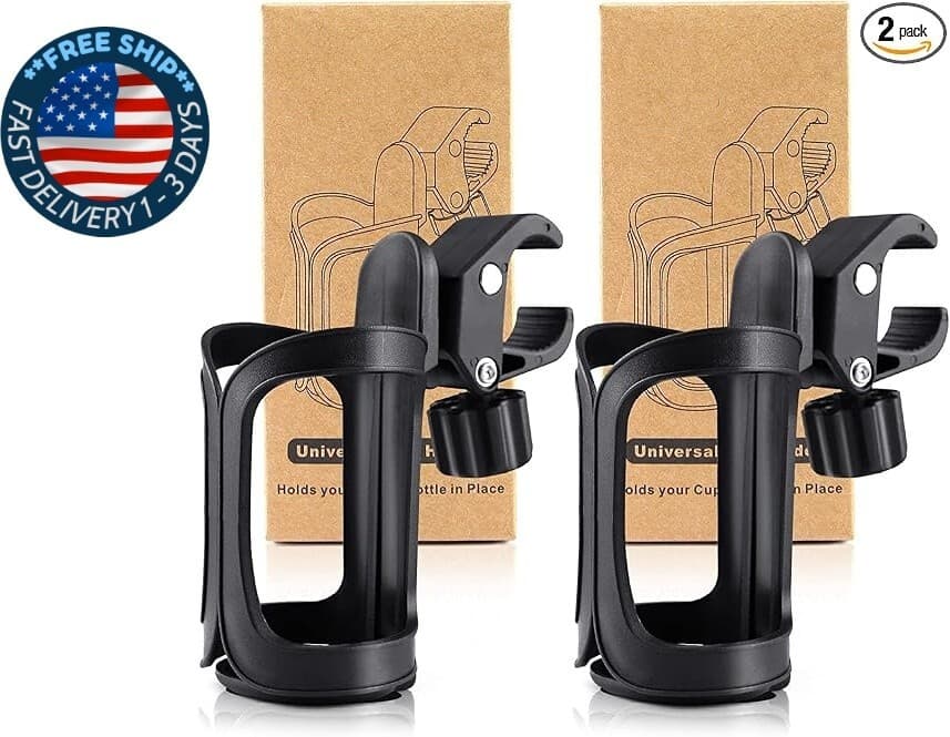 Pack de 2 portavasos para cochecito, portavasos universal para bicicletas