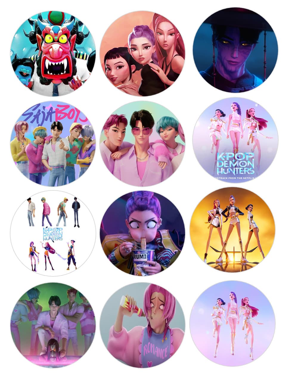 12 count K Pop edible image rounds, wafer paper, choose your size PRE CUT