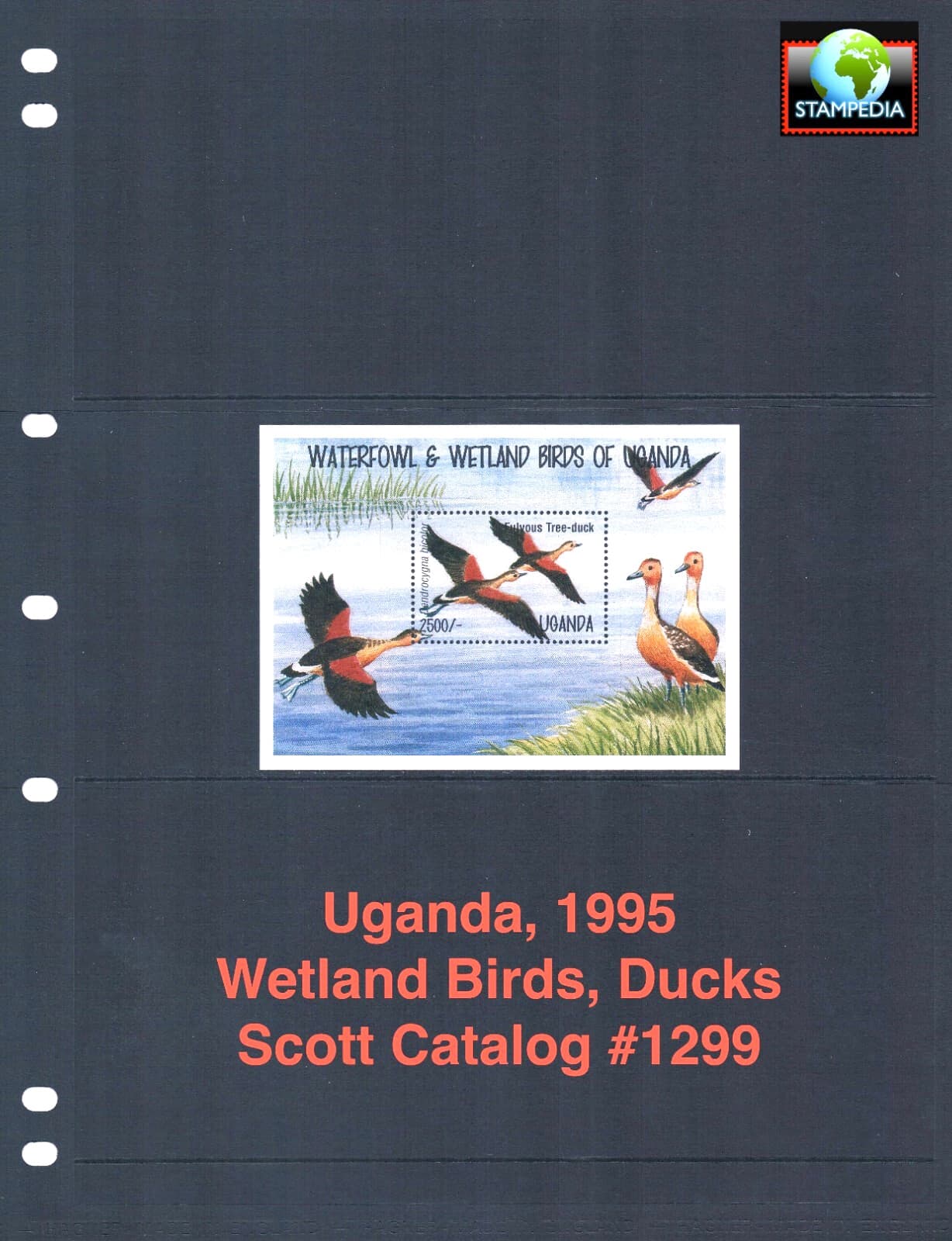 $5.50 Scott Value - 1995 UGANDA Ducks s/s Wetland Birds African CV MNH NH UMM