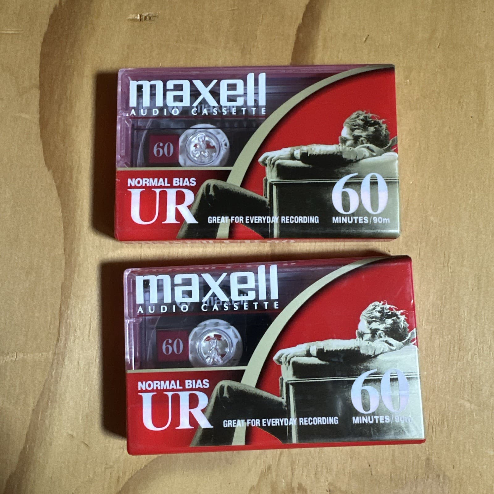 New Sealed Maxell UR 60 Normal Bias Type I 60min Audio Cassette PACK OF 2