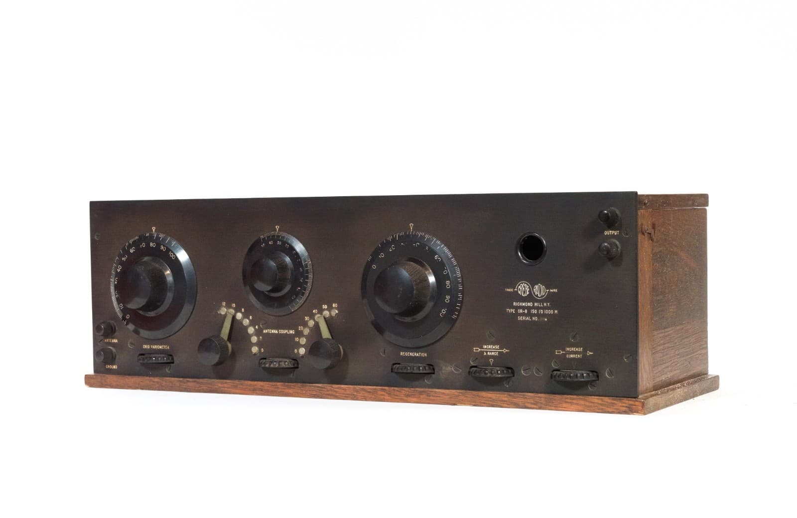 1922 Grebe CR8 Regenerative Radio w/Tipped Pink Detector Tube * Nice Set * Works