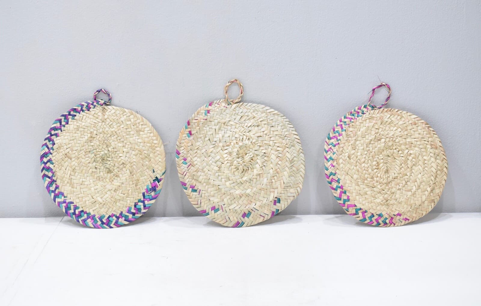 Basket African Ethiopian Eritrea Plate Baseket Set of 3 9 X 8.5