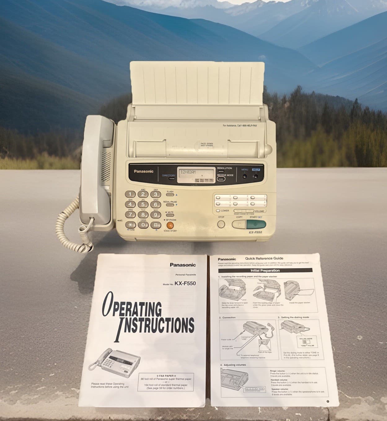 Panasonic Fax Machine KX-F550 Phone/Fax + Original Manuals -Works