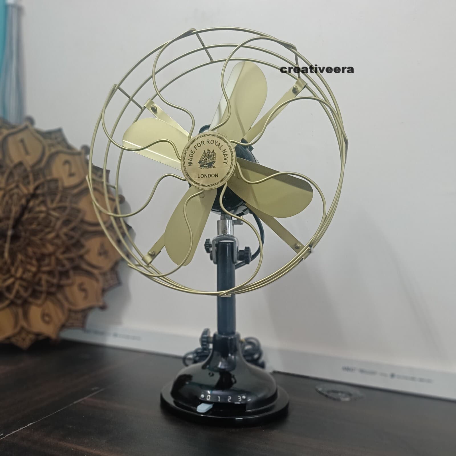 1920s Antique GE General Electric Type AOR Brass Blade Collectible Tabletop Fan
