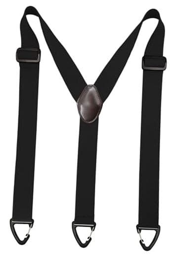 1.5 In Y Belt Loop Suspenders for Unisex Under Clothing with 3 Hooks. Black