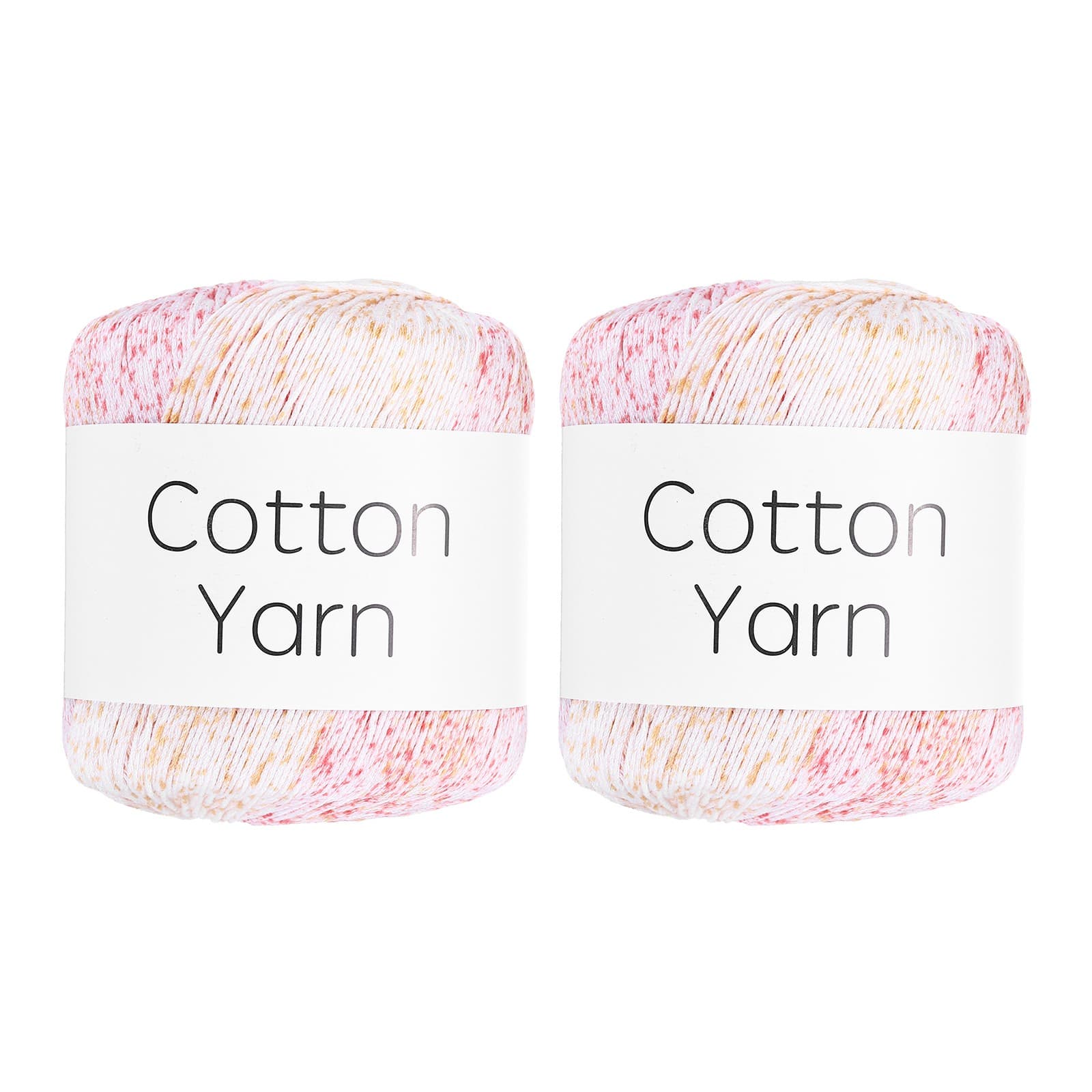 Cotton Yarn,Soft Knitting Yarn 2 Packages of 80g/2.82oz/White Multicolored