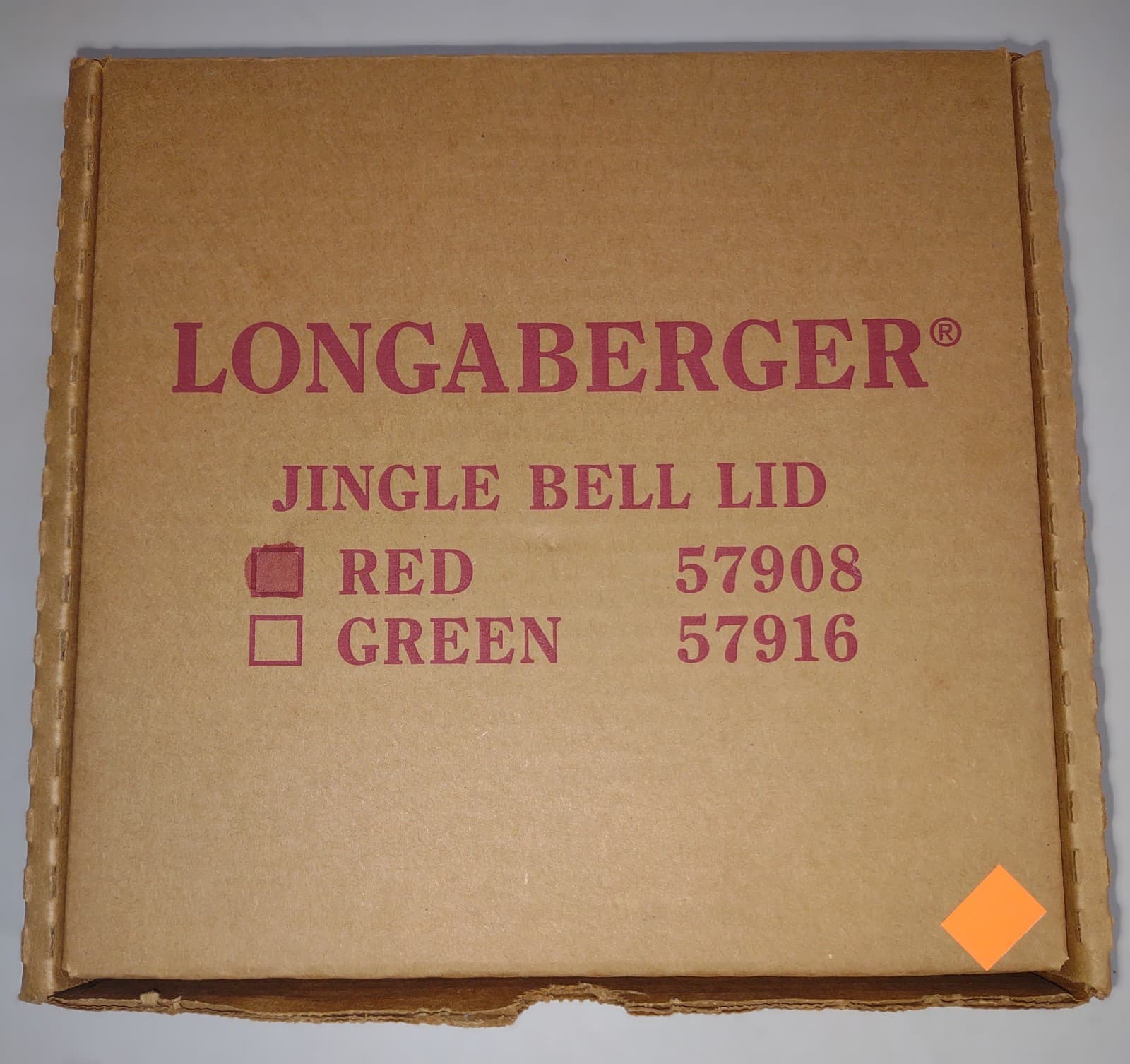 Longaberger Jingle Bell Basket Woodcrafts Lid Red