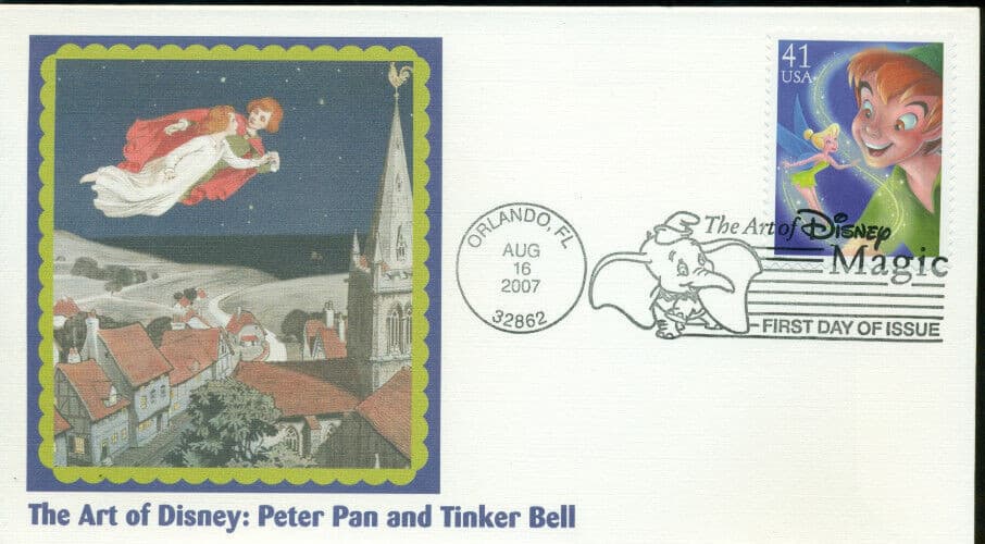 2007 First Day Cover - honoring Peter Pan - Fleetwood Cachet