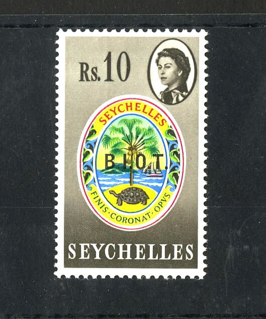 M5877 British Indian Ocean Territory 1968 SG15a - 10R multicoloured NO STOP