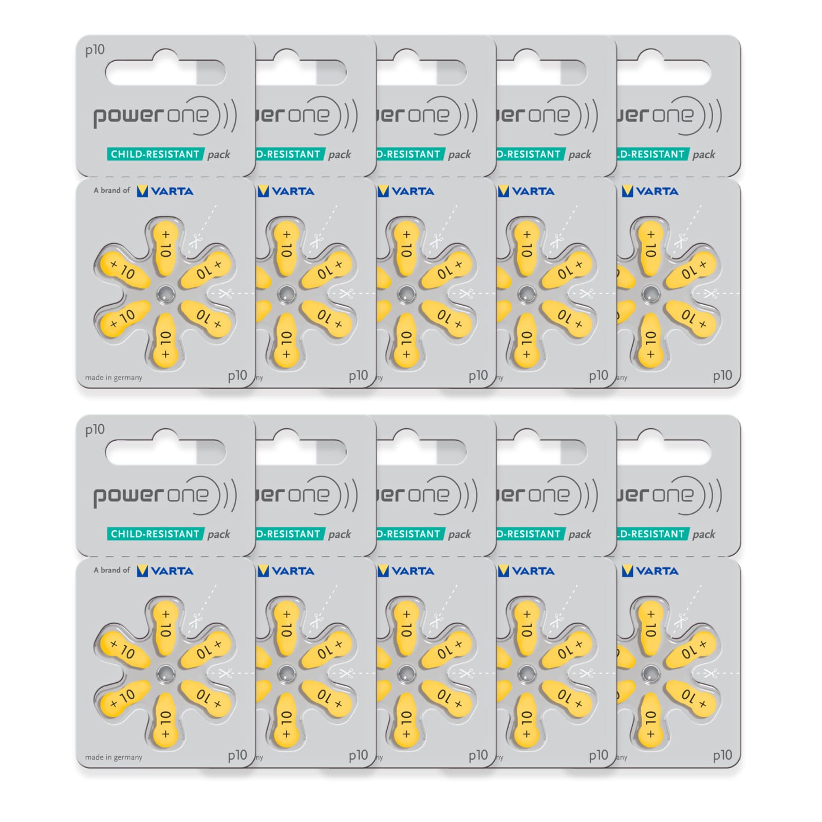 Power One Size 10 PR70 Zinc Air Hearing Aid Battery (60 Batteries)