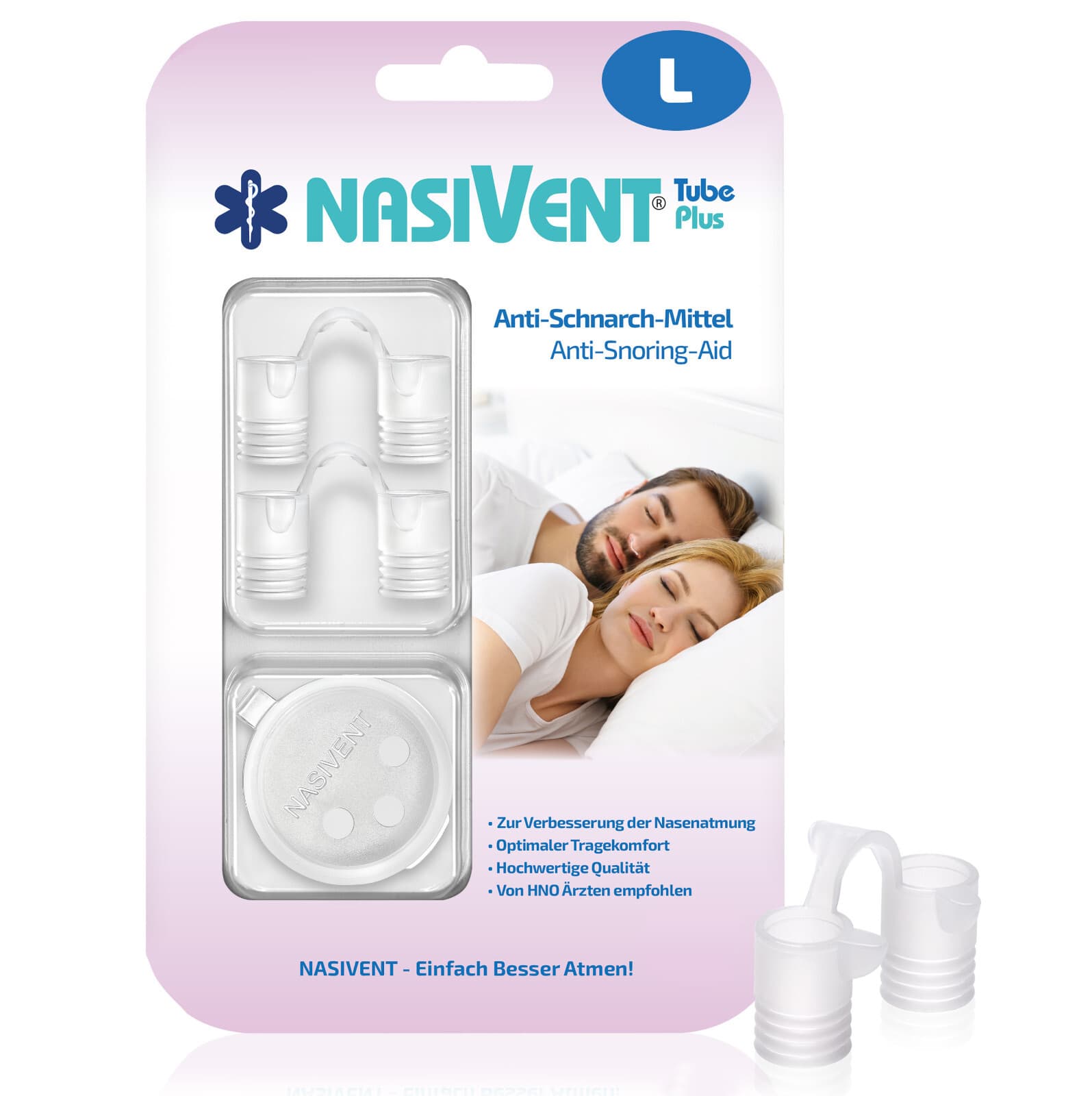 Nasivent Tube Plus - Medium Anti Snoring - Size L - Double Set