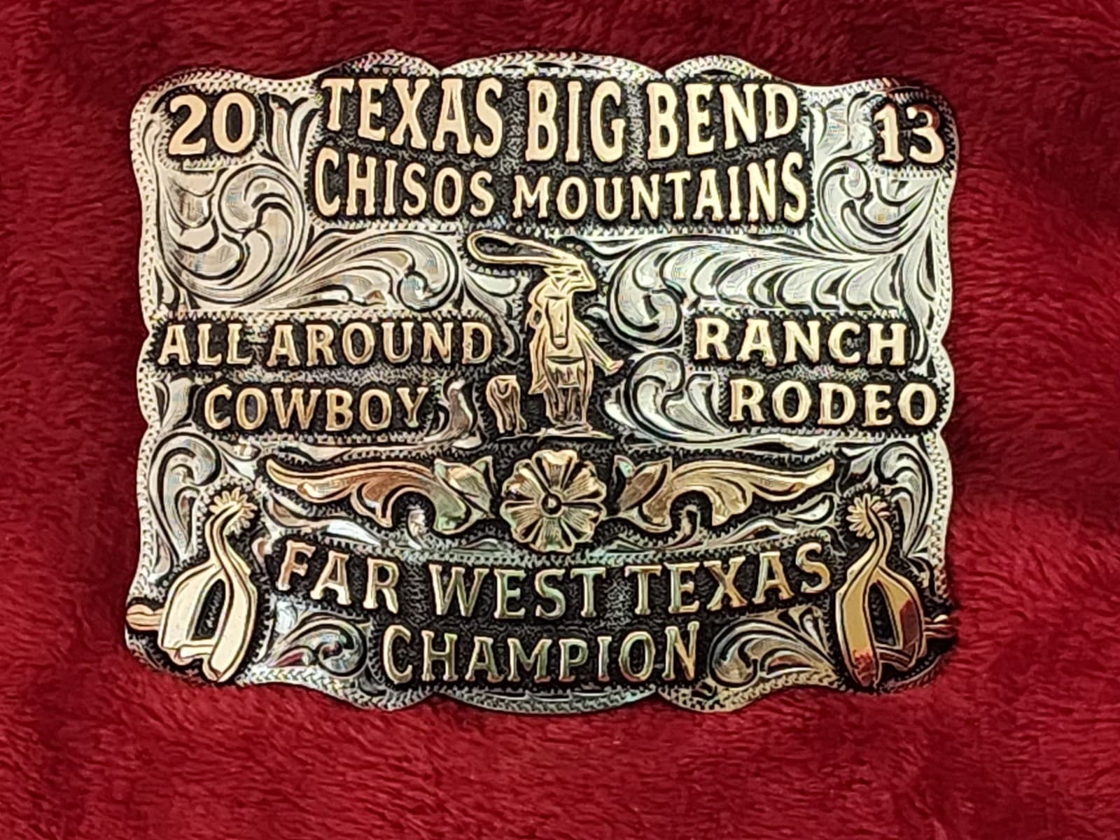 Rodeo☆2013☆All Around X-TREME Champion Trophy Buckle☆Texas Big Bend☆Rare☆W8