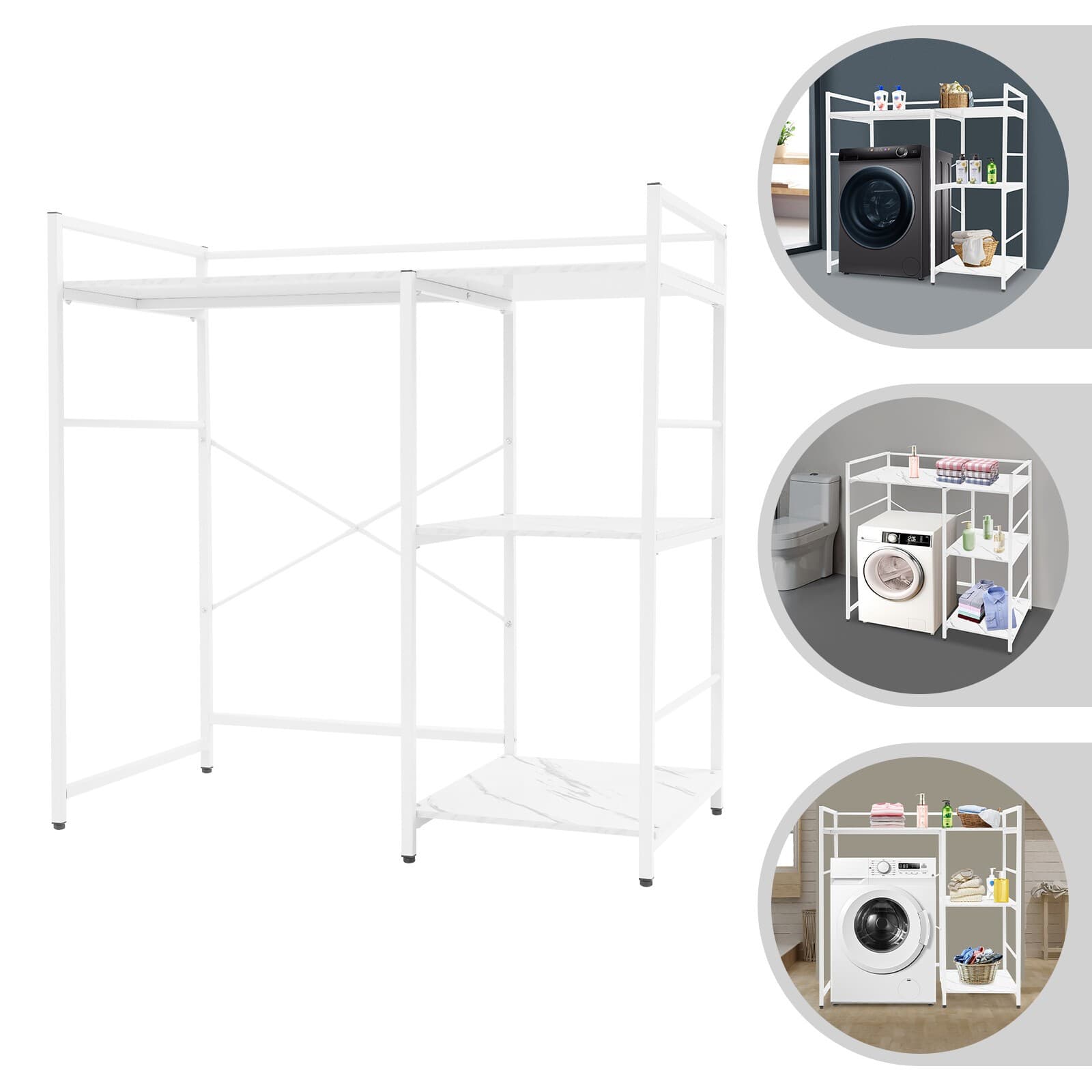3 Tier Washing Machine Storage Utility Rack Bathroom?Washer Dryer Storage Shelf
