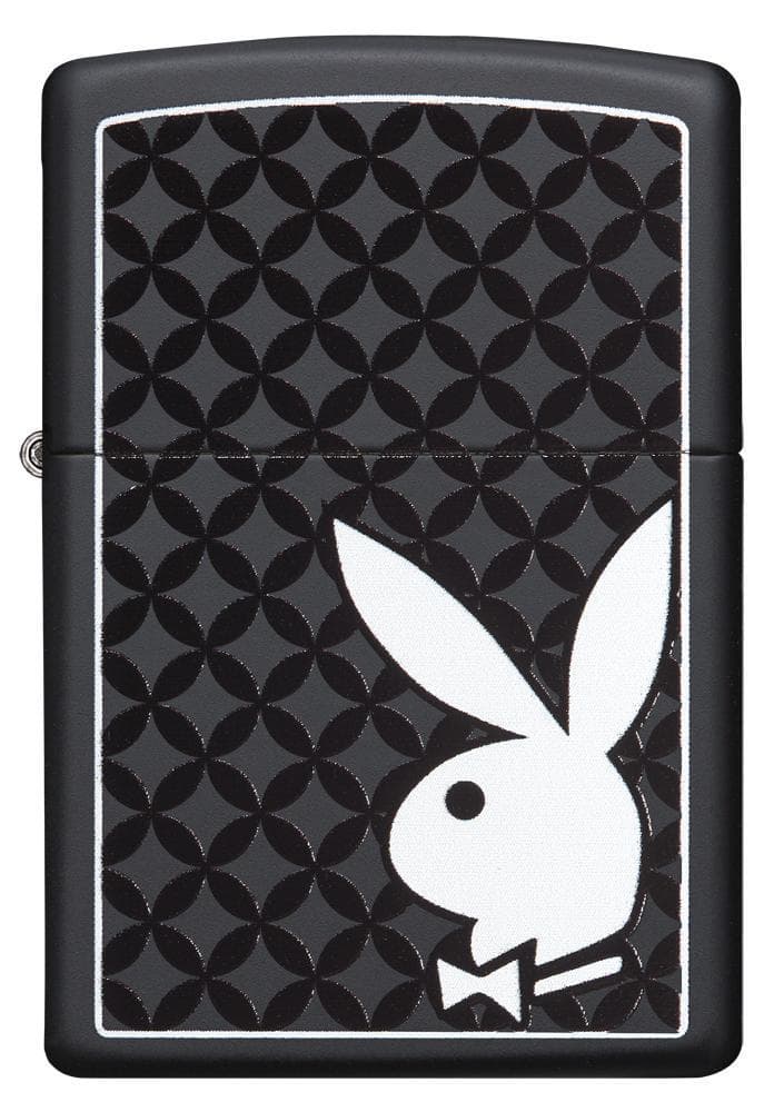 Zippo Windproof Black Matte Lighter With Playboy Bunny, 29578, New In Box