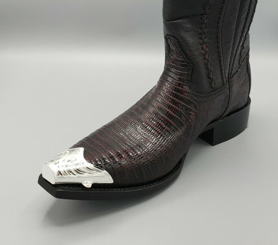 WESTERN COWBOY BOOT TIPS Pair - Silver Engraved Flat Tips