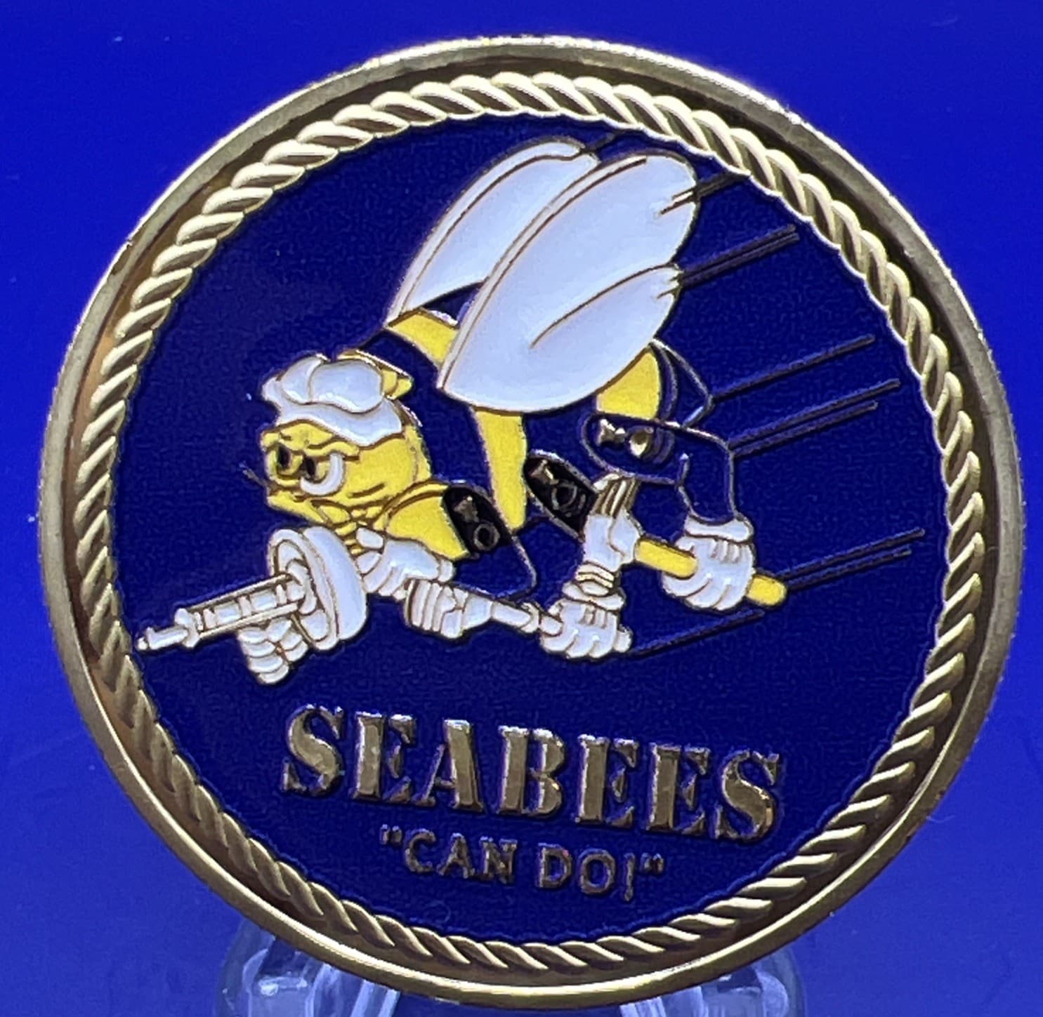 * US Navy Challenge Coin Seabee’s Can Do!! We Build We Fight Coin