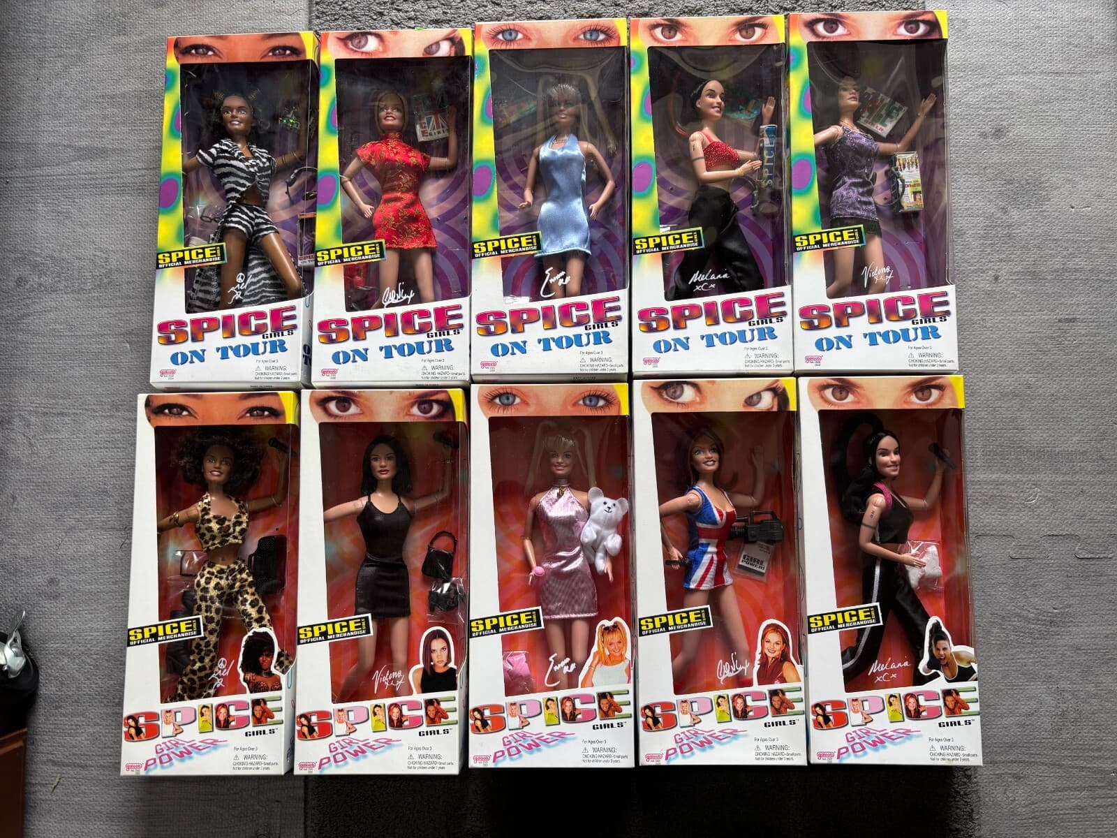 Spice Girls ON TOUR & GIRL POWER Figure Sets 1997-98 Galoob 10 Figs MIB Sealed