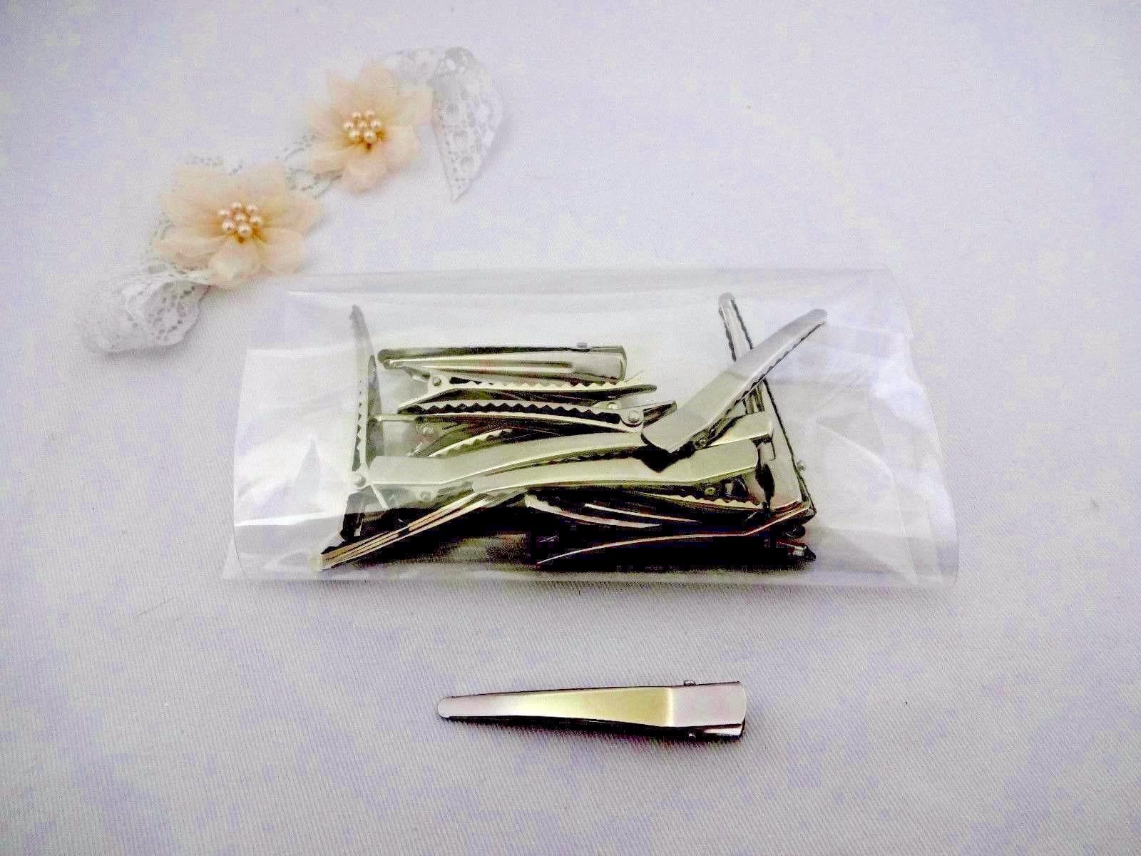 Hair clips 15 pieces hair accessory supply silver base metal