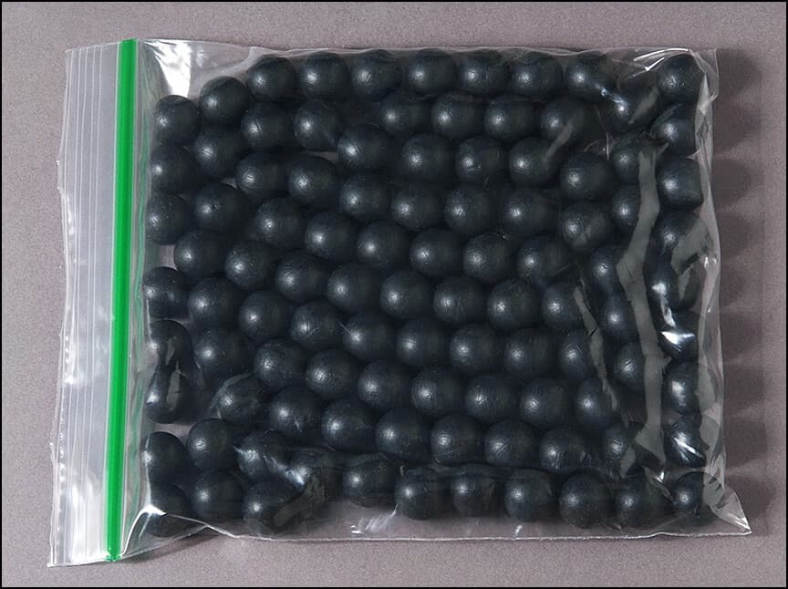 100 Ultra Premium .68 cal Reusable BLACK Rubber Training paintless balls