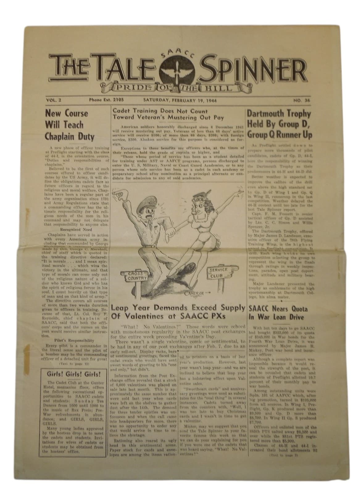 Original WWII US Army Air Force USAAF The Tale Spin 1944 Military Newspaper