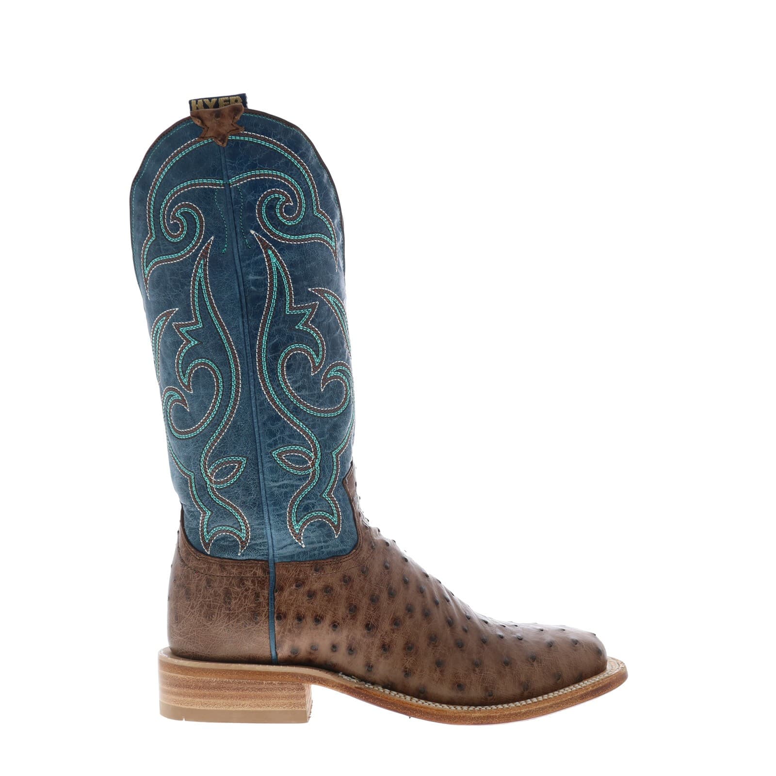 Hyer Jetmore 13" HM11008 Mens Brown Ostrich Leather Western Cowboy Boots