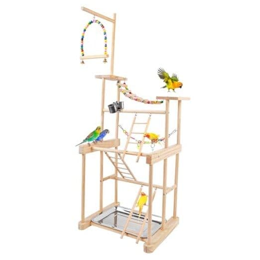Bird Playground 4 Layer, Parrot Playground Bird Play Stand for Parakeet 4 layer