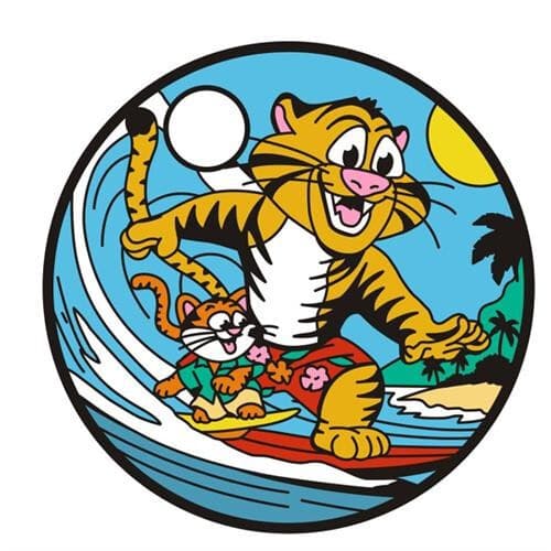 56107 - Ridin' Waves pathtag (geocoin alt) geocaching swag