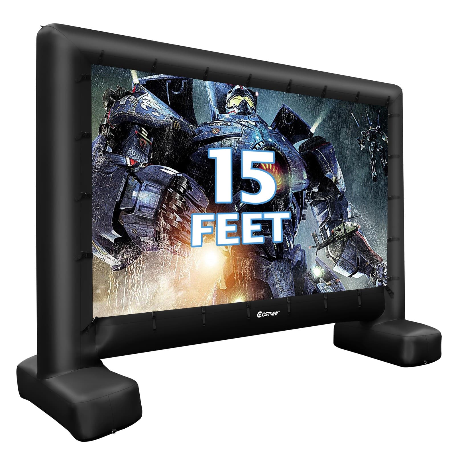 15 Ft Inflatable Movie Screen Outdoor Projector Screen w/ Air Blower Carry Bag