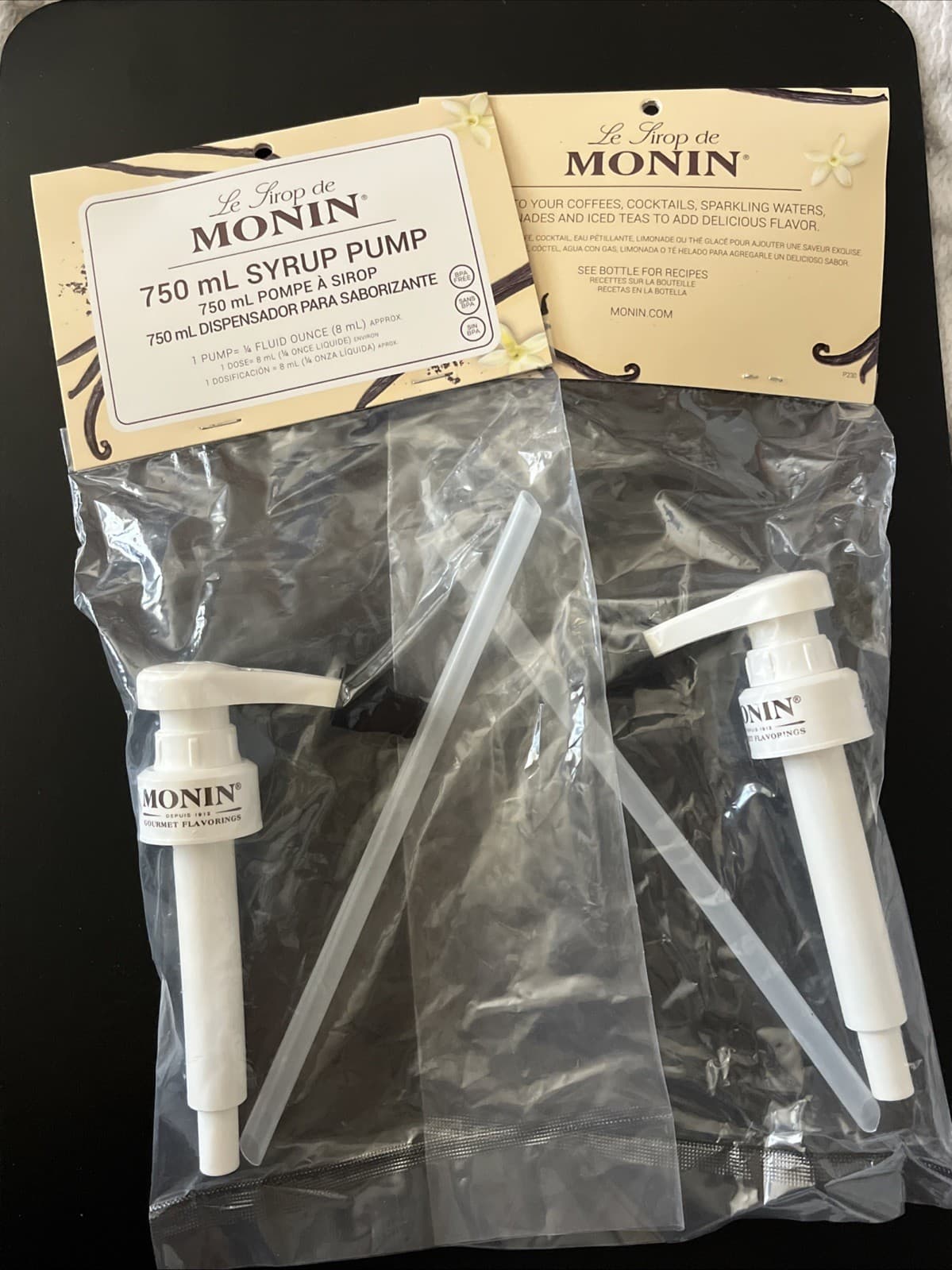 🔥 2x ~ Monin 750 mL Syrup Pump Dispenser- NEW Unopened- (Pack of 2)
