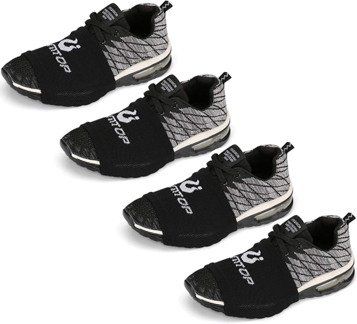 4 Pairs Dance Socks: Smooth Floors Twist & Turn Support Men, Women, Kids - Black