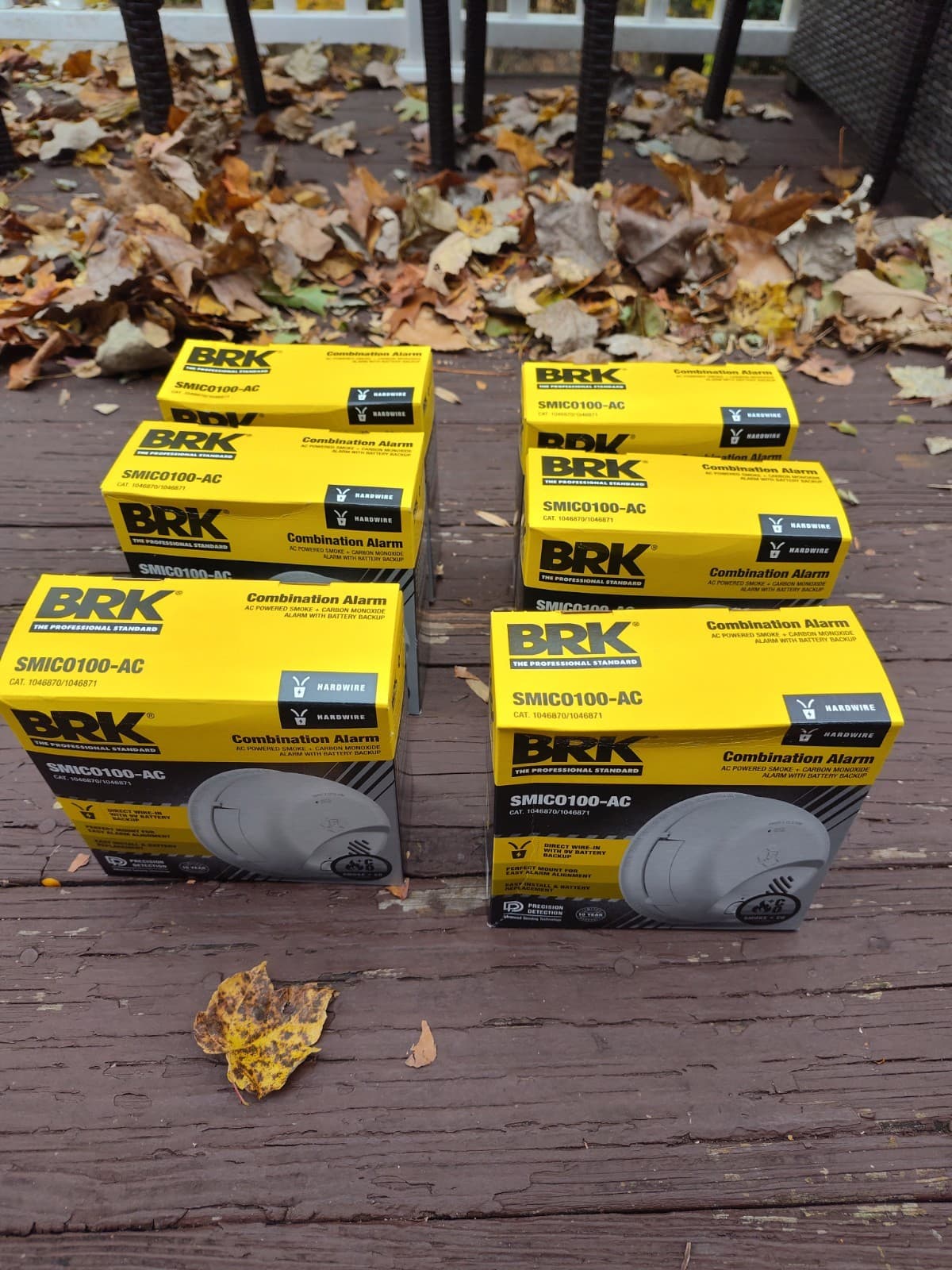 6 Pack - First Alert BRK SMICO100-AC Smoke & Carbon Monoxide Alarms