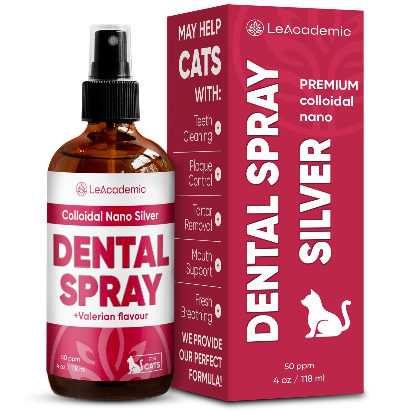Cat Dental Care Spray | Breath Freshener & Teeth Cleaner | 4 oz