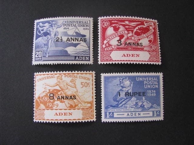 Aden Stamp Set Scott # 32-35 Unused...Free International Shipping!